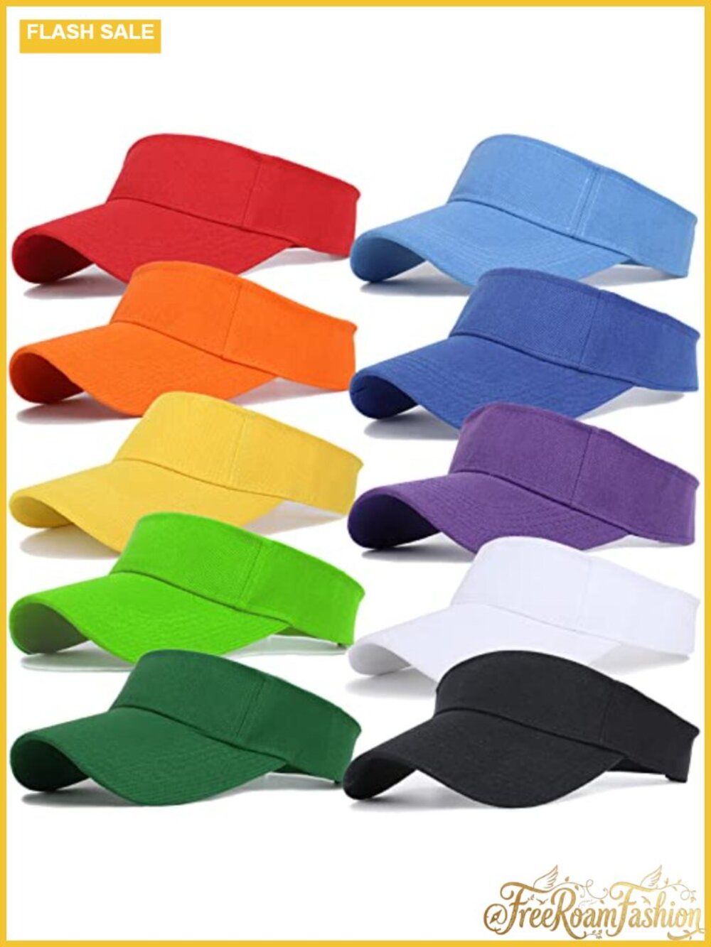 Cotton Sports Sun Visor Open Top Adjustable UV Protection Tennis Golf